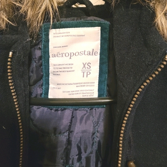 Aeropostale hooded toggle wool winter jacket - Picture 2 of 4